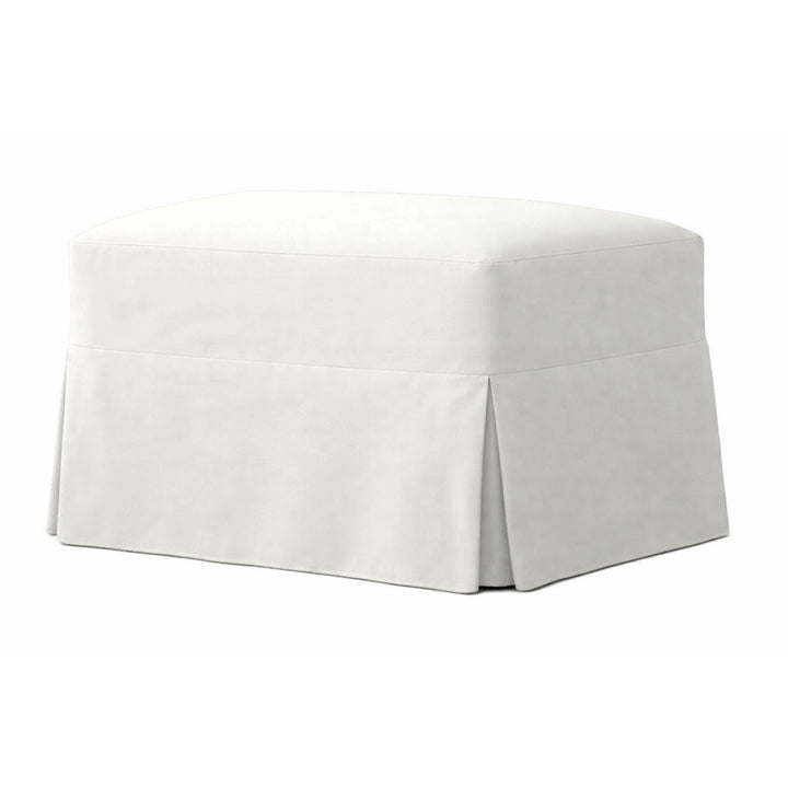 White Pique Custom Ottoman Slipcover