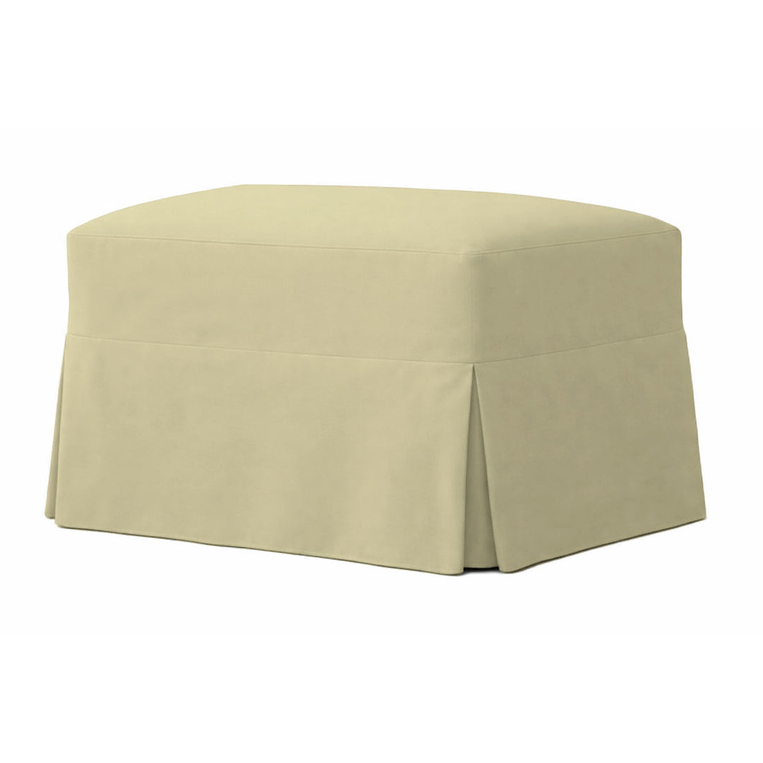 Canary Yellow Twill Custom Ottoman Slipcover