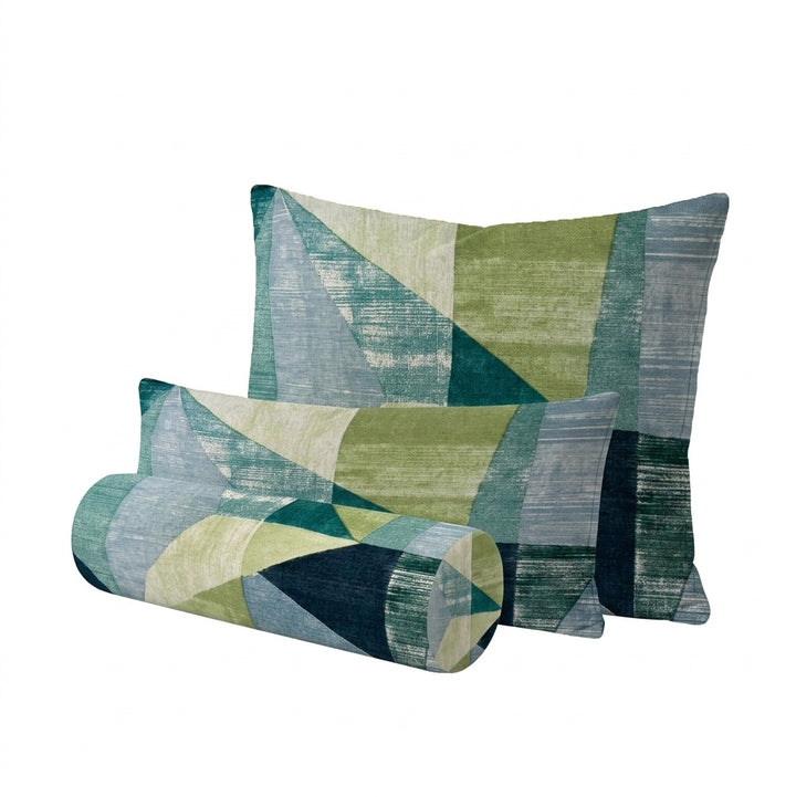 Emerald Mosaic Canvas Custom Pillow Cover