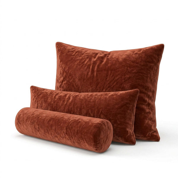 Rust Ember Chenille Custom Pillow Cover