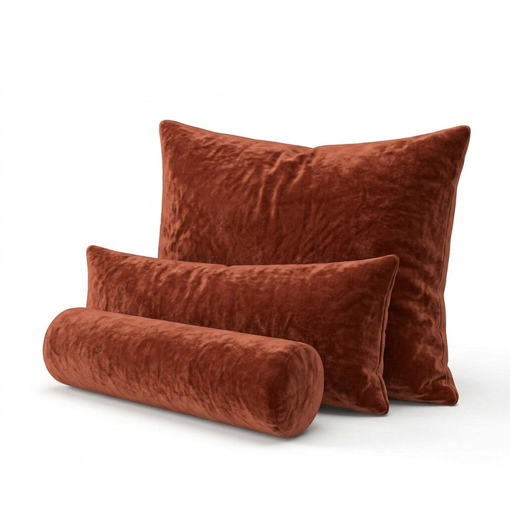 Rust Ember Chenille Pillow Cover