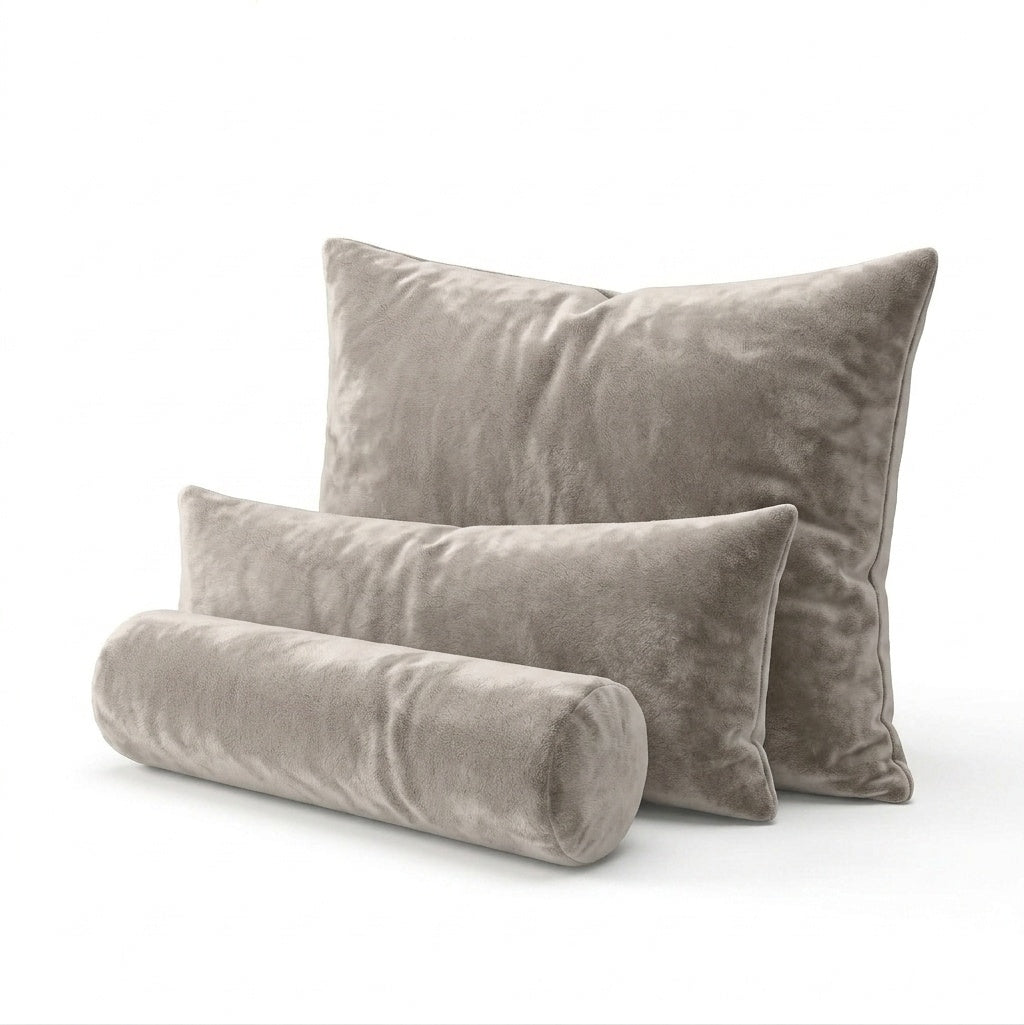 Velvet Cream custom pillow cover in cream velvet