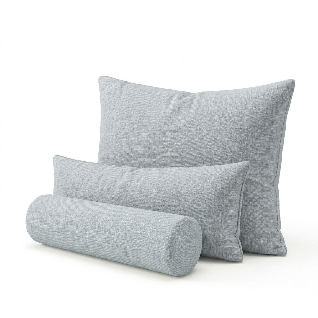 Glacier Gray linen weave custom pillow cover