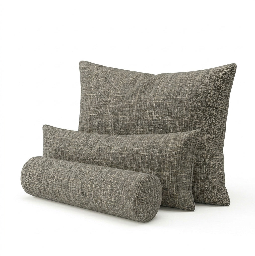 Linen Greige premium weave custom pillow cover