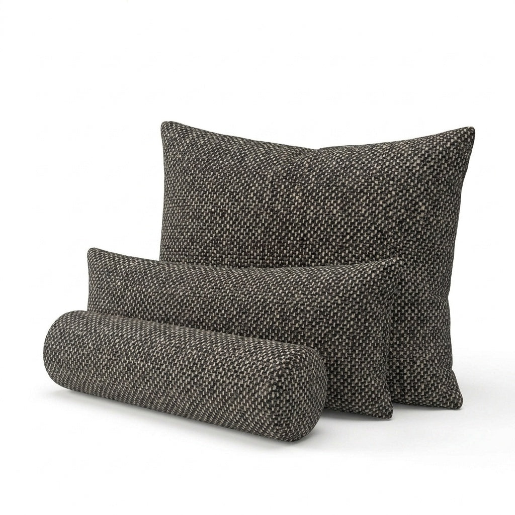 Midnight Charcoal Premium Weave custom pillow cover in midnight charcoal