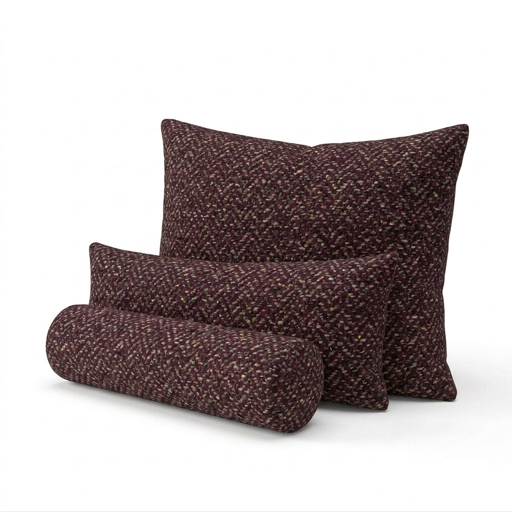 Ruby Cheer Premium Weave custom pillow cover in ruby red