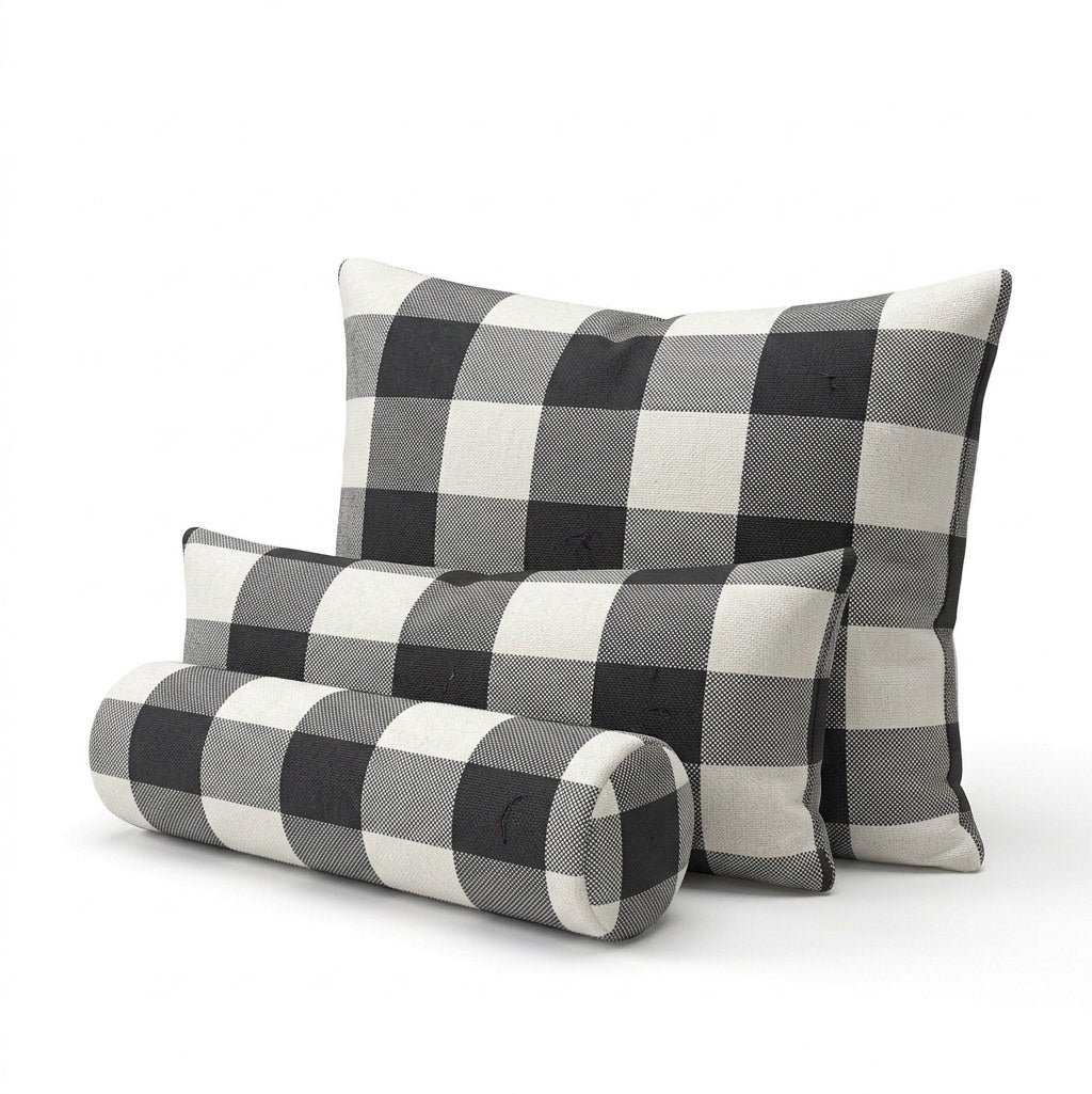 Black &amp; White Buffalo Check Custom Pillow Cover