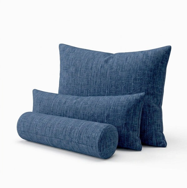 Chambray Blue Custom Pillow Cover