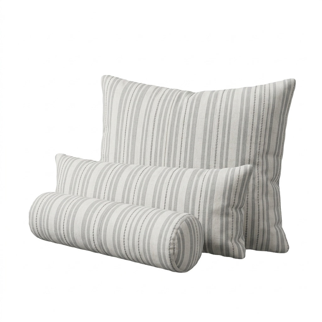 Gray &amp; White Stripe Canvas Custom Pillow Cover