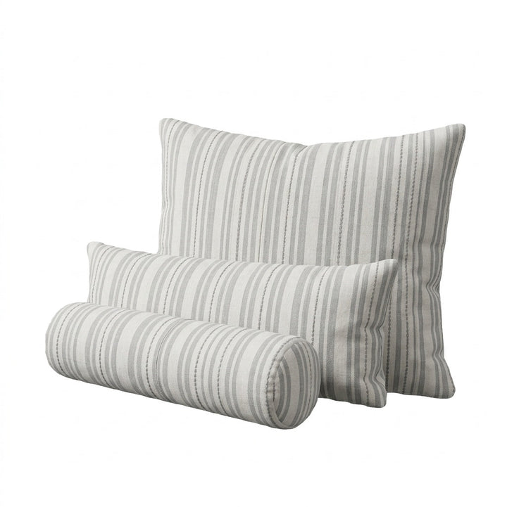 Gray &amp; White Stripe Canvas Custom Pillow Cover