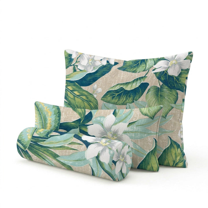 Wild Orchid botanical outdoor performance weave custom pillow cover