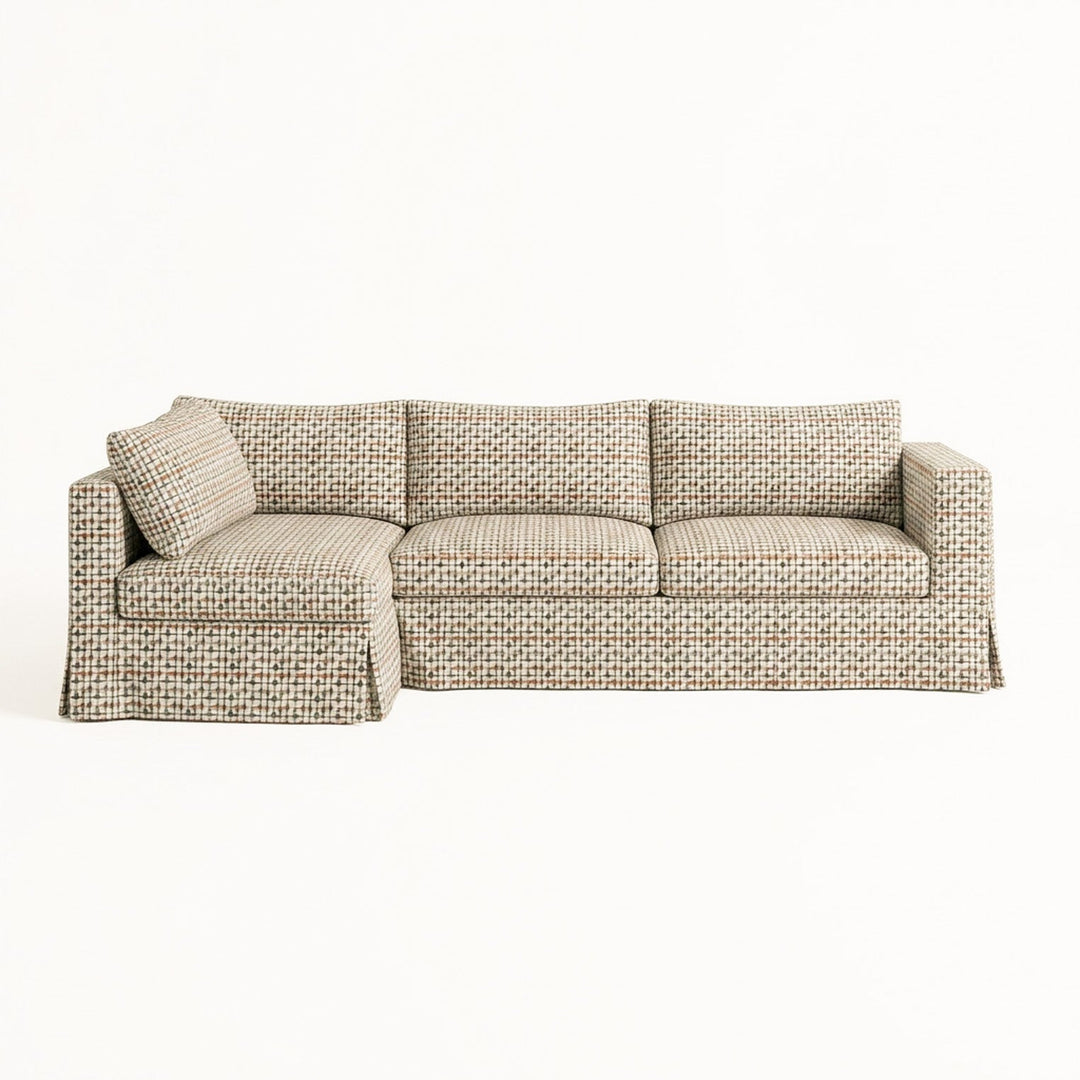 Mid-Century Copper Canvas Print Sectional Sofa Cover