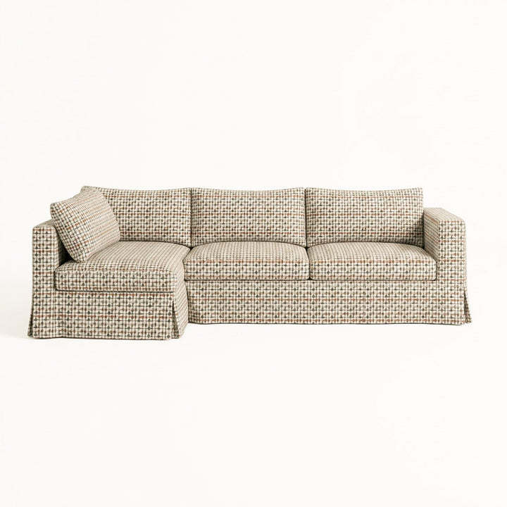 Mid-Century Copper Canvas Print Sectional Sofa Cover