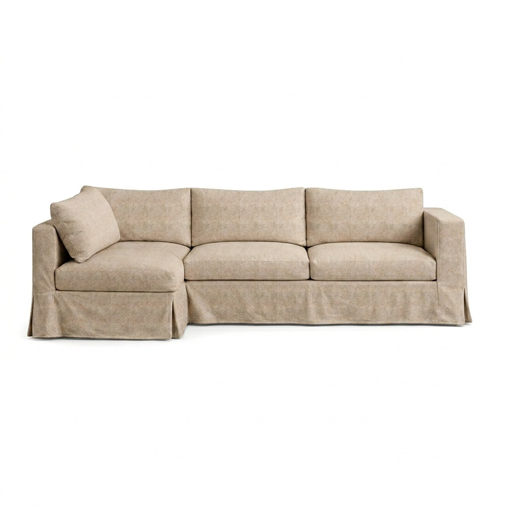 Sable Gray Custom Sectional Slipcover