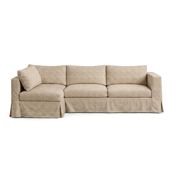 Sable Gray Custom Sectional Slipcover