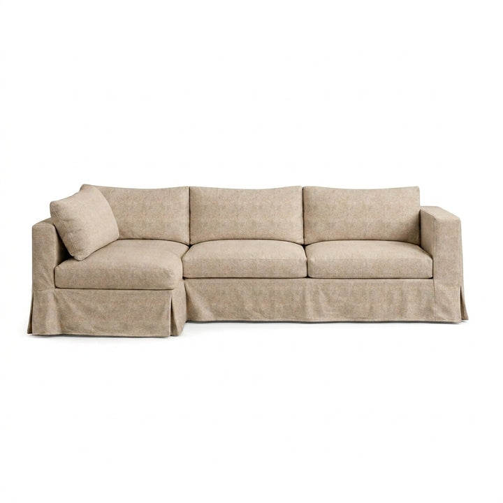 Sable Gray Custom Sectional Slipcover