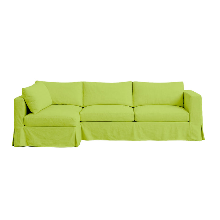 Spring Green Custom Sectional Slipcover