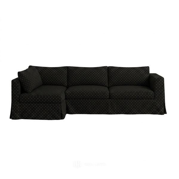 Black Micro Dot Custom Sectional Slipcover
