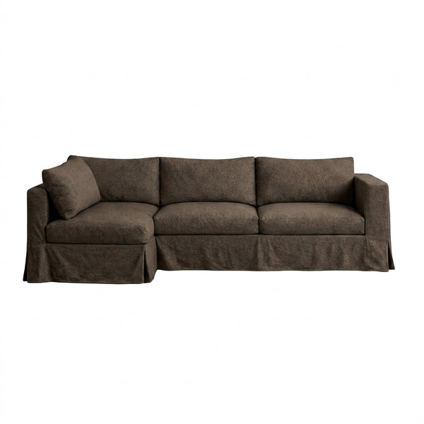 Extra Soft Mocha Brown Custom Sectional Slipcover