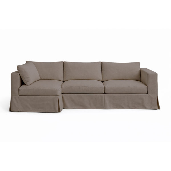 Stone Gray Heavyduty Canvas Custom Sectional Sofa Slipcover