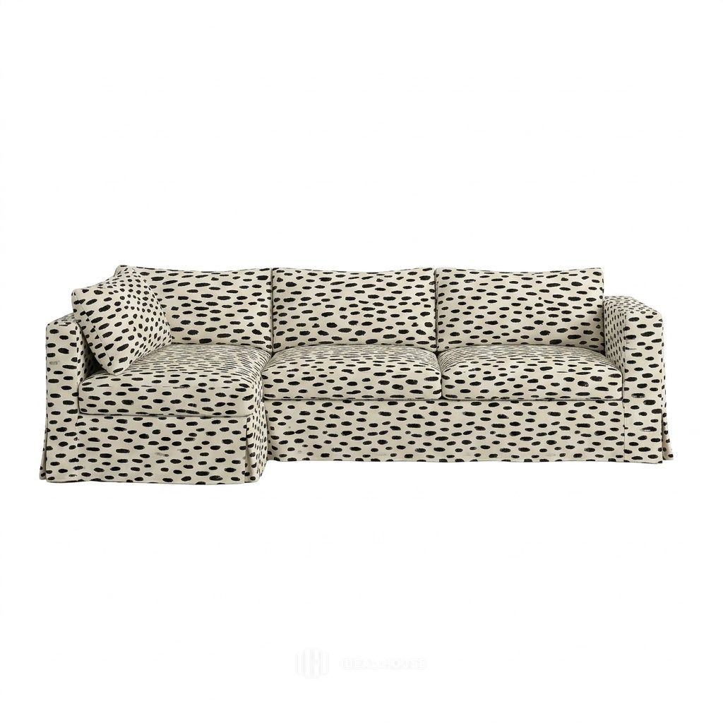 Black & White Pebble Outdoor & Patio Custom Sectional Slipcover