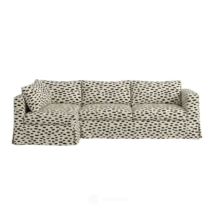 Black &amp; White Pebble Outdoor &amp; Patio Custom Sectional Slipcover