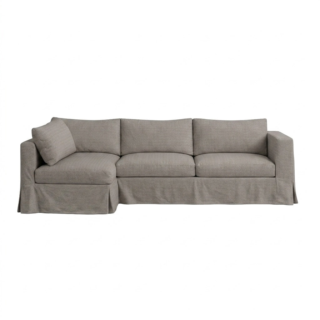 Gravel Gray Custom Sectional Slipcover