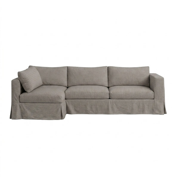 Gravel Gray Custom Sectional Slipcover