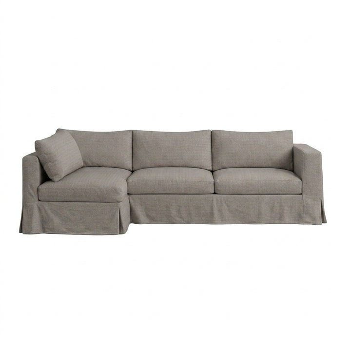 Gravel Gray Custom Sectional Slipcover