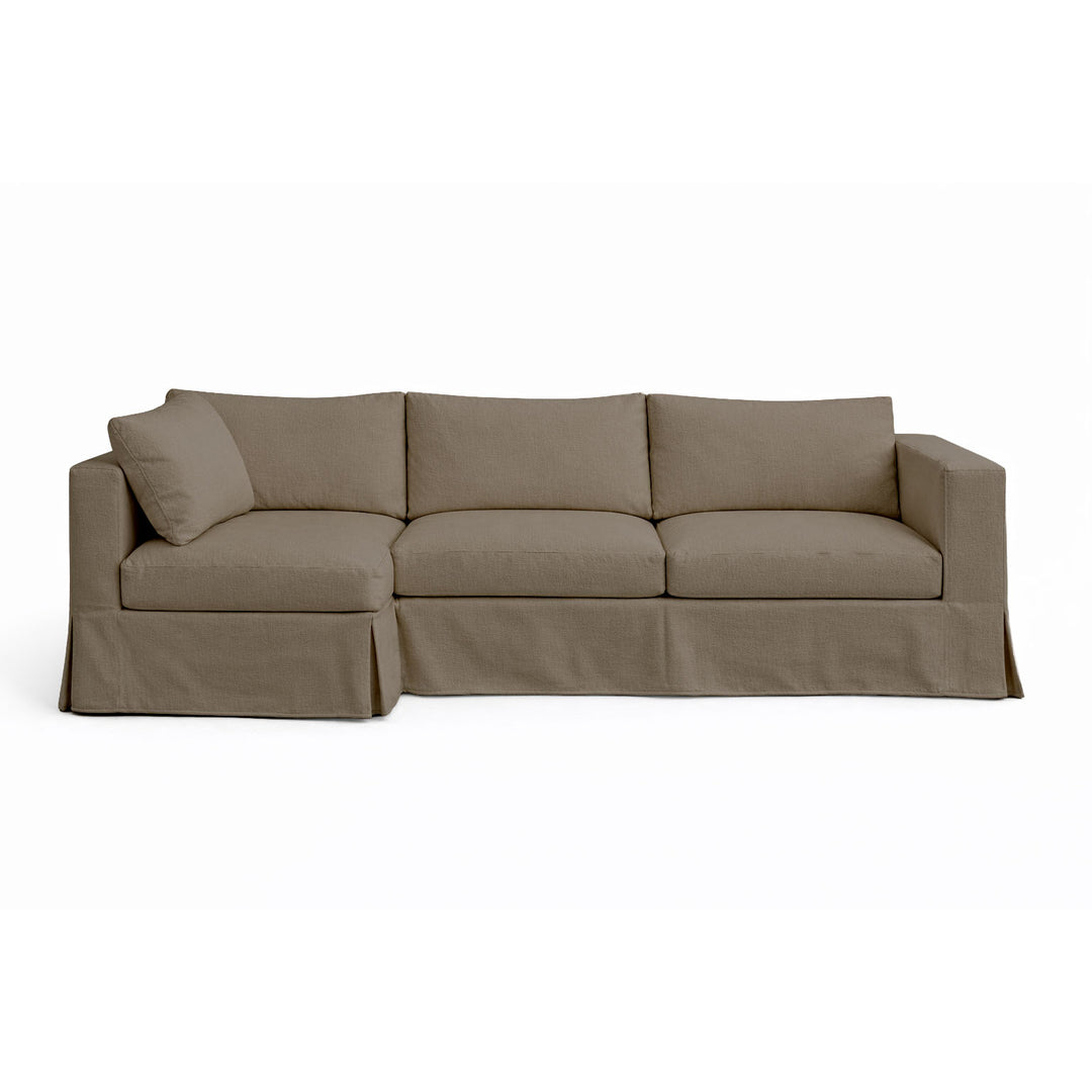 Gray Lightweight Canvas Custom Sectional Slipcover