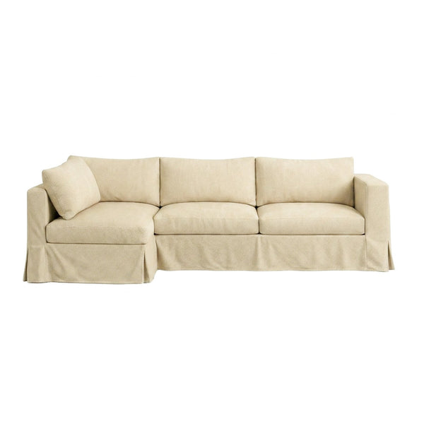 Natural Twill Custom Sectional Sofa Cover
