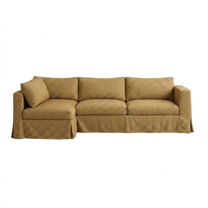 Warm Beige Custom Sectional Slipcover