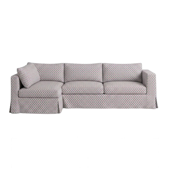Mid-Century Geometric Canvas Custom Sectional Slipcover