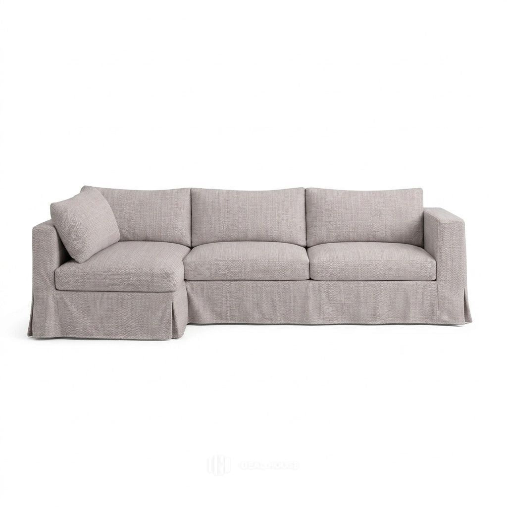 Ultra-soft Gray Custom Sectional Slipcover