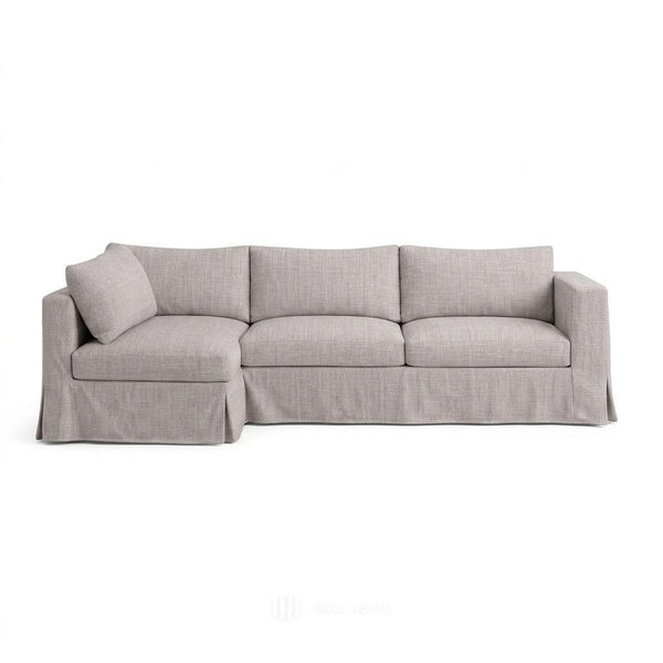 Ultra-soft Gray Custom Sectional Slipcover