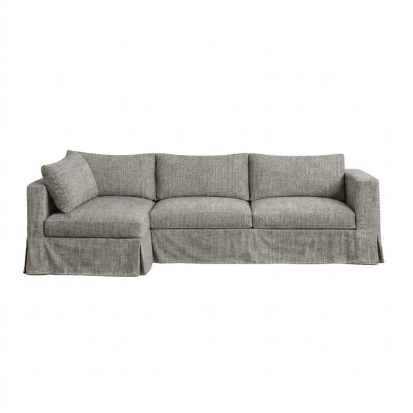 Soft Gray Custom Sectional Sofa Slipcover