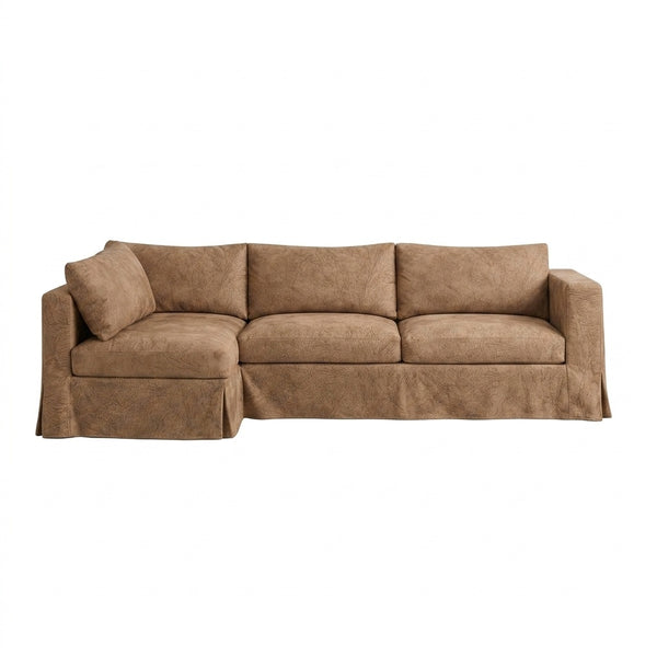 Warm Brown SuedeTouch Custom Sectional Slipcover