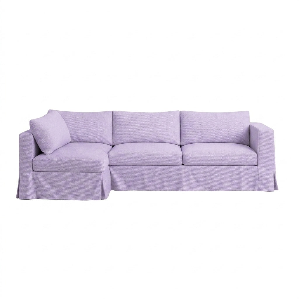 Mauve Canvas Custom Sectional Slipcover