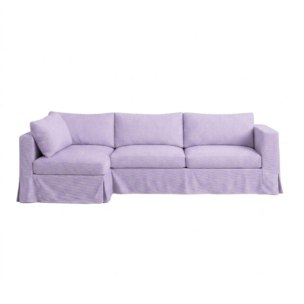 Mauve Canvas Custom Sectional Slipcover