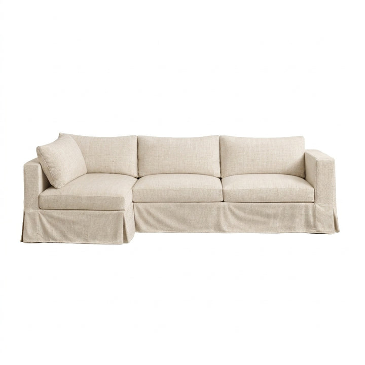 Warm Linen Custom Sectional Sofa Slipcover