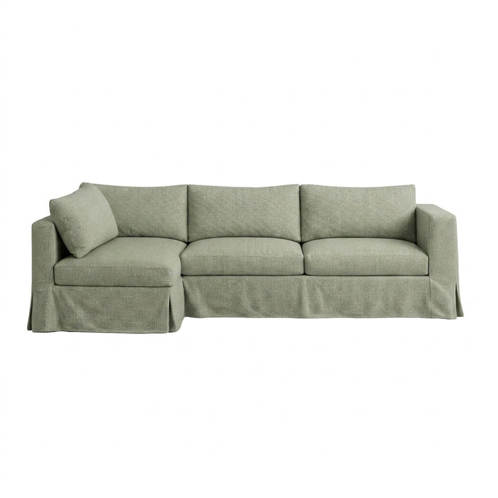 Rustic Sage Custom Sectional Slipcover