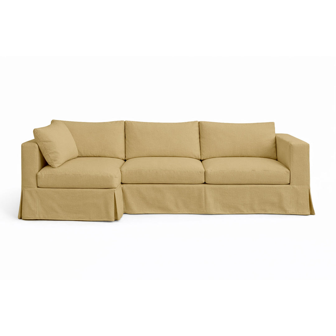 Natural Flax Heavyweight Canvas Custom Sectional Slipcover