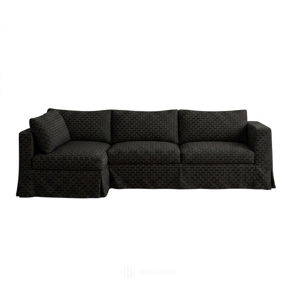 Checker Black Custom Sectional Slipcover