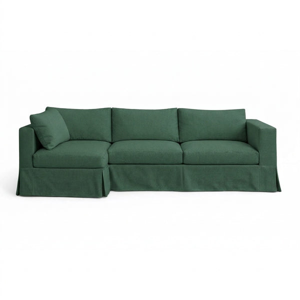 Forest Green Canvas Custom Sectional Sofa Cover