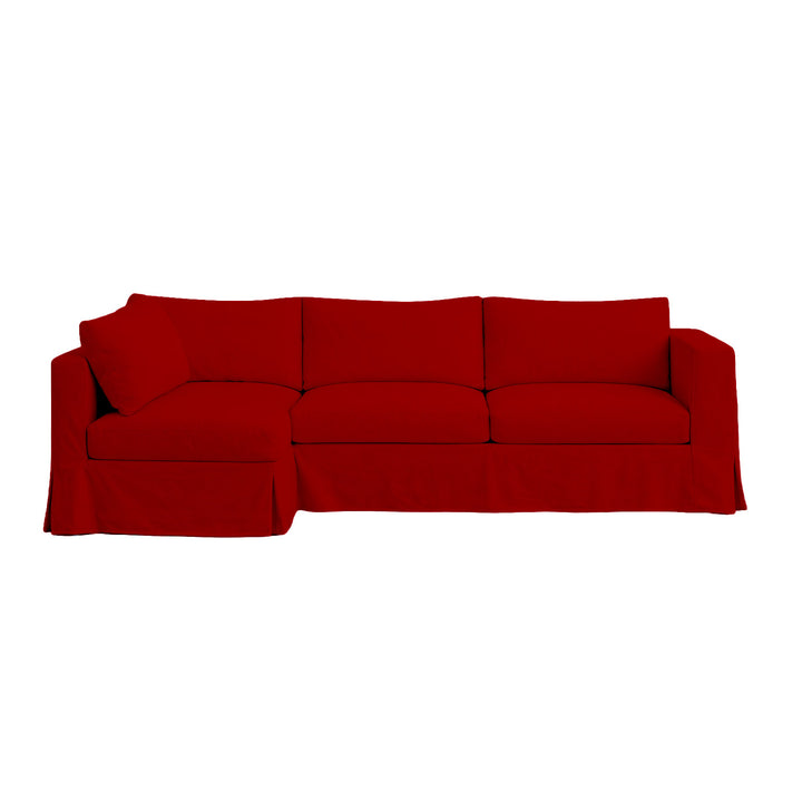 True Red Canvas Custom Sectional Slipcover