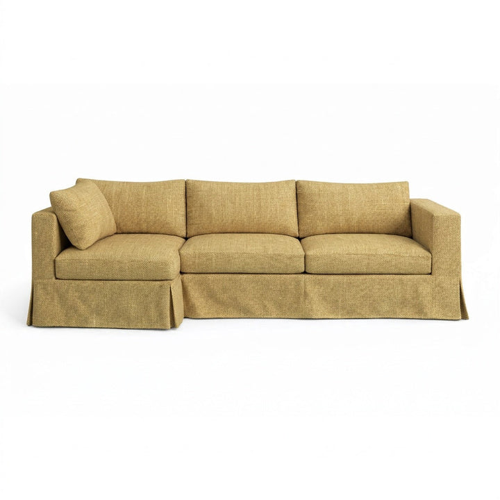 Harvest Gold heavyweight canvas custom sectional sofa slipcover