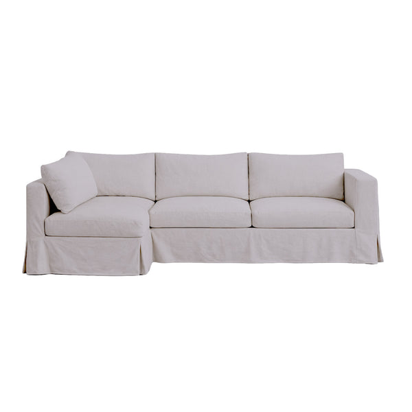 Gray Smoke Canvas Custom Sectional Slipcover