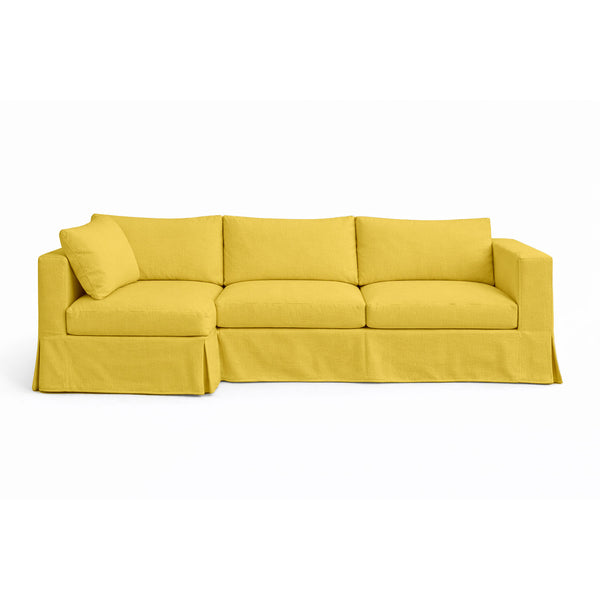 Sunshine Yellow Canvas Custom Sectional Slipcover