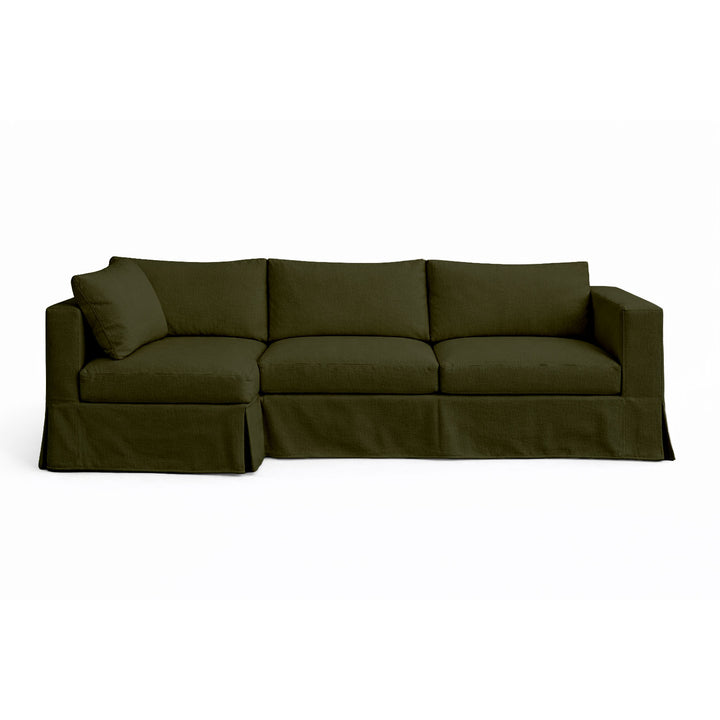 Durable Army Green Custom Sectional Slipcover