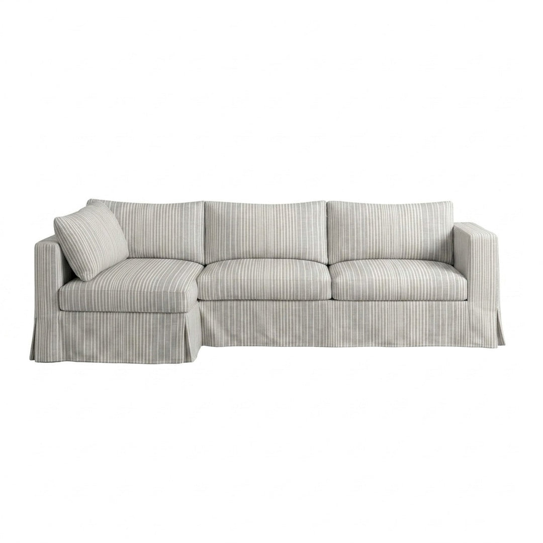 Country House Herringbone Weave Sectional Sofa Cover